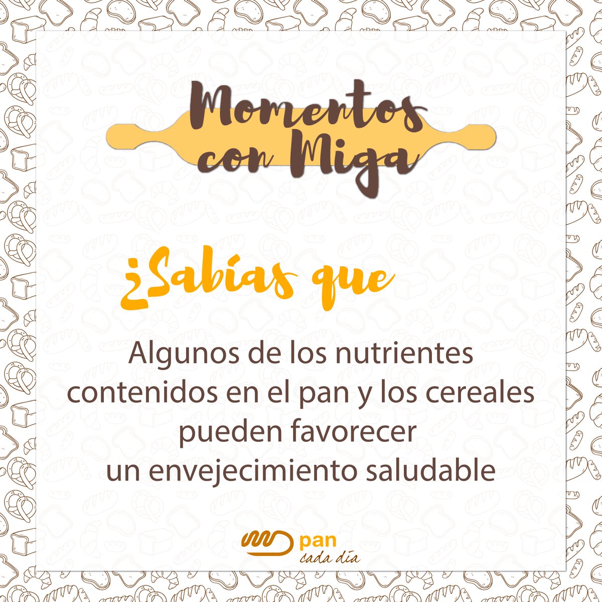 ¿#SabíasQue algunos de los #nutrientes contenidos en el #pan y los #cereales  pueden favorecer un envejecimiento saludable? #MomentosConMiga #FelizMartes
