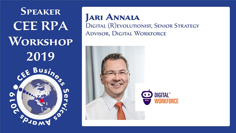 digiworkforce's tweet photo. Tomorrow (30.1.) at CEE Business Service Summit, Warsaw: Digital (R)evolutionist @JariAnnala talks about Intelligent automation and gaining competitive advantage through RPA and beyond. #RPA #IPA #AI https://t.co/Gy3ur0LCih https://t.co/2G70C9eVvF