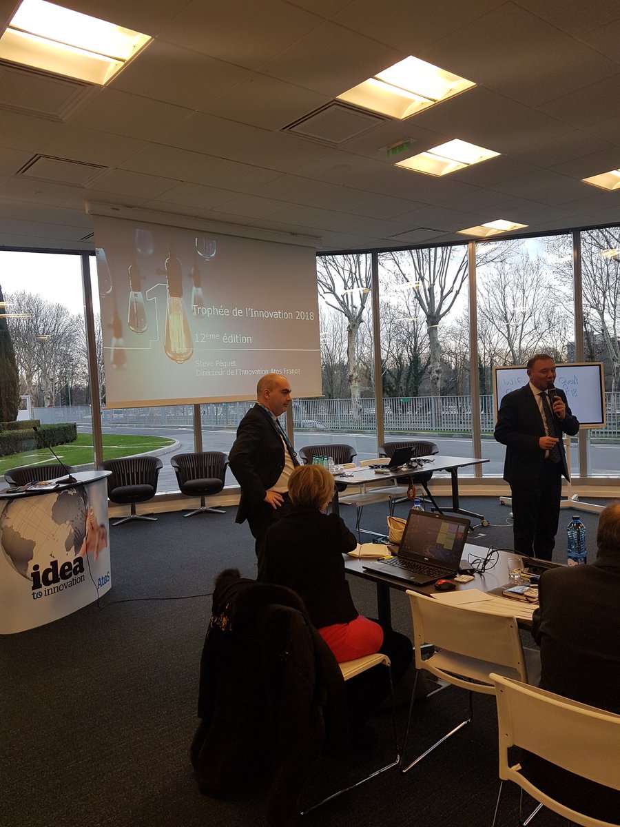 Kris_Ivanovic's tweet photo. C'est partie pour la 12ème édition des trophées de l'innovation. Cette année le focus est l'intelligence artificielle @AtosFR @AtosBTIC https://t.co/GaafGeBj5G
