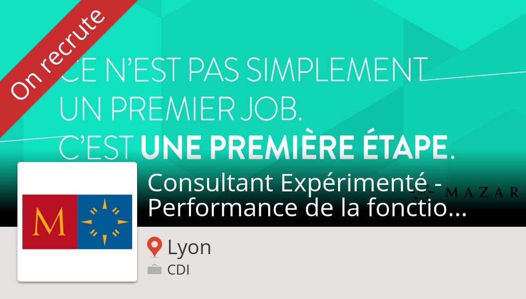 OlivierDeberdt's tweet photo. Découvrez ce #job : Consultant Expérimenté - #Performance de la fonction #Finance H/F chez #Mazars (#Lyon) https://t.co/aVDwMvId7A https://t.co/ylsymxci5j