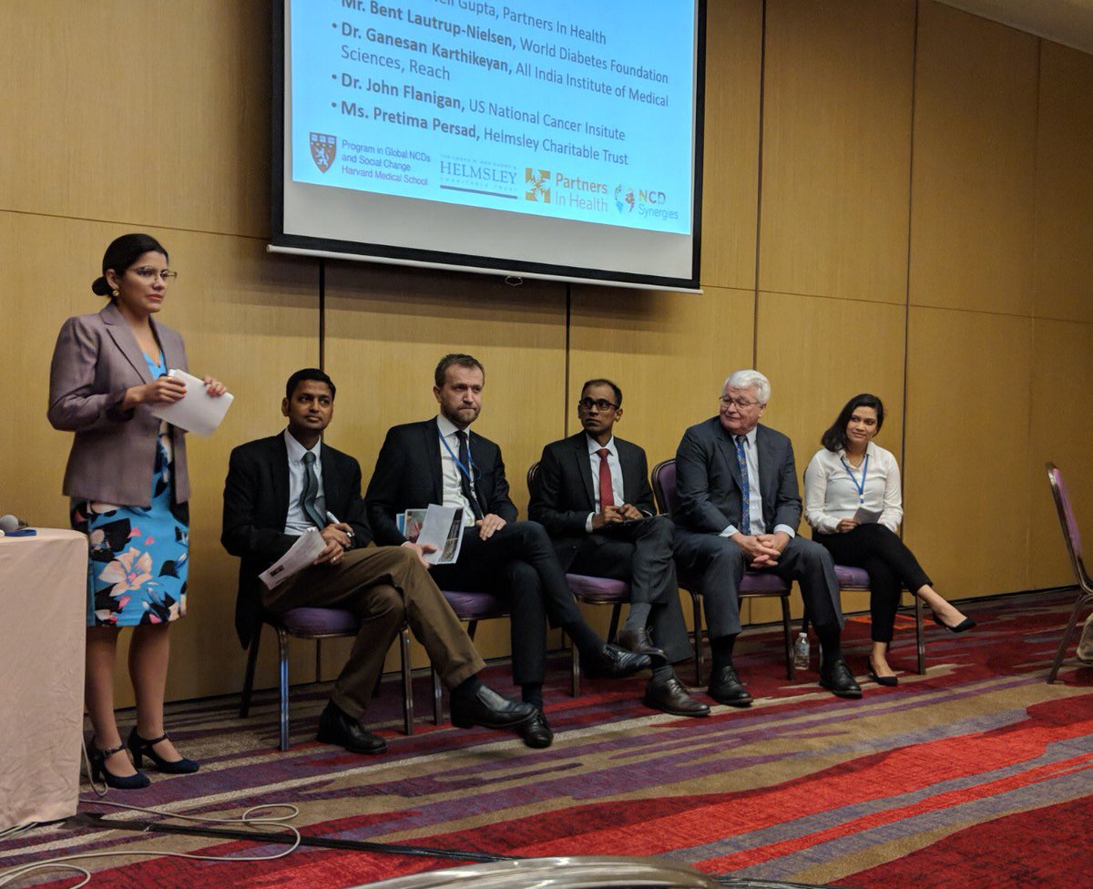 NCDSynergies's tweet photo. Glad to be at #PMAC2019 to discuss an “integration science” agenda for #NCDIPoverty & #UHC with @HelmsleyTrust - had great session on building partnerships for delivery strategies that equitably address severe #NCDs among poorest https://t.co/vem0BZLfel