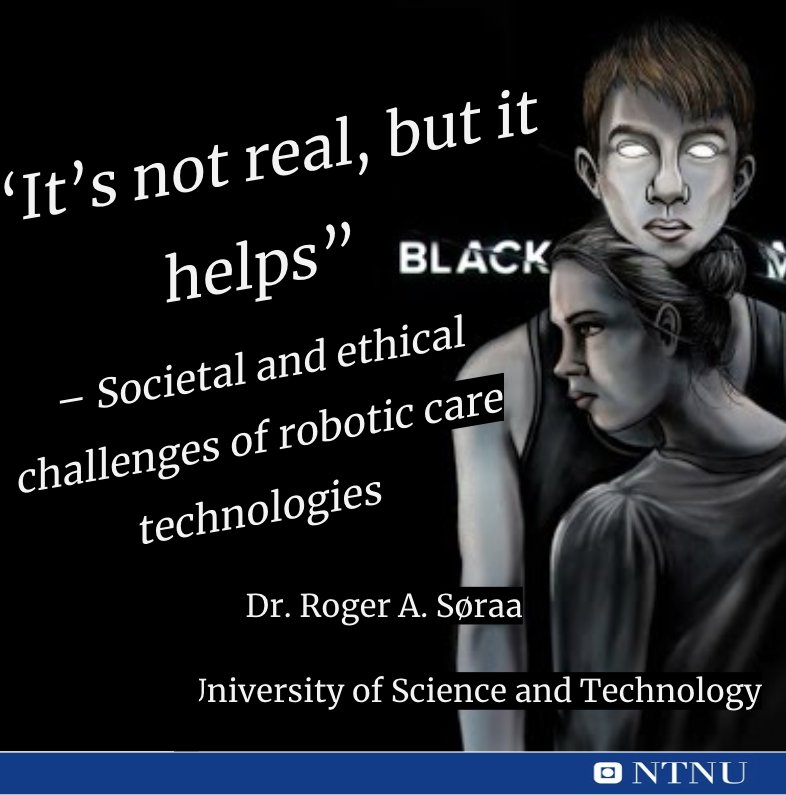 RogerSoraa's tweet image. Heading to the #CPDP2019 conference in #Brussels, where I&apos;ll present an upcoming paper on how #roboticCare is envisioned in #BlackMirror. If your loved one died suddenly, would you want an robot copy of that person? &quot;It&apos;s not real, but it helps...&quot; @NTNUHumanities &amp;amp; @HealthNTNU