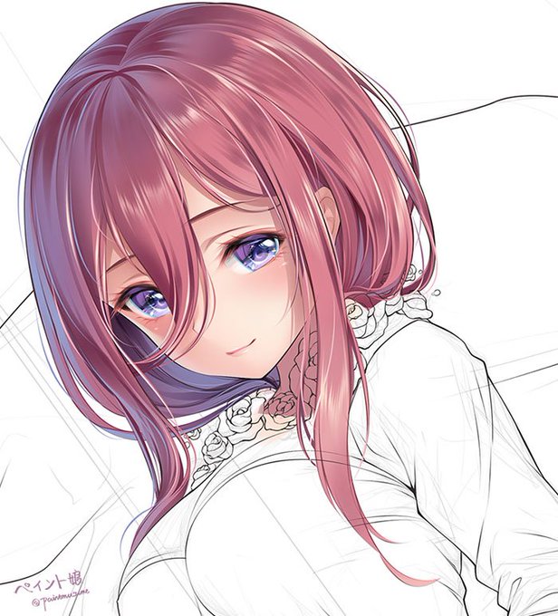 作画途中の中野三玖🎶 