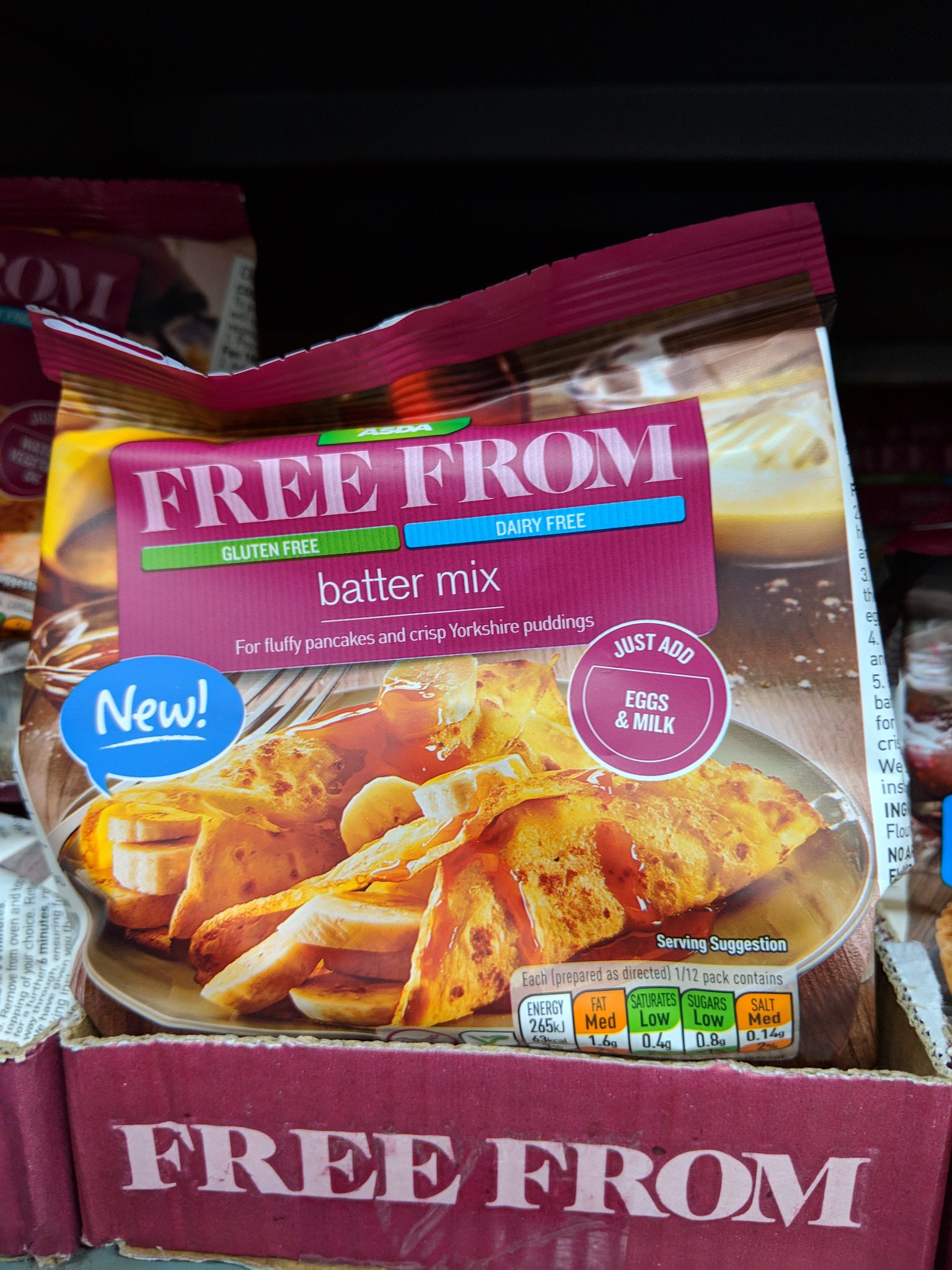 Jethro Perkins On Twitter Congratulations To Asda For Developing Dairy Free Batter Mix That Just Requires Checks Instructions Eggs And Milk To Make Oh Https T Co Geb4ncpx35