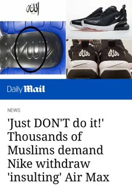 Conciliar Series de tiempo importar Grupos musulmanes acusan de blasfemia a Nike porque el logotipo de las Air  Max 270 recuerda a Alá