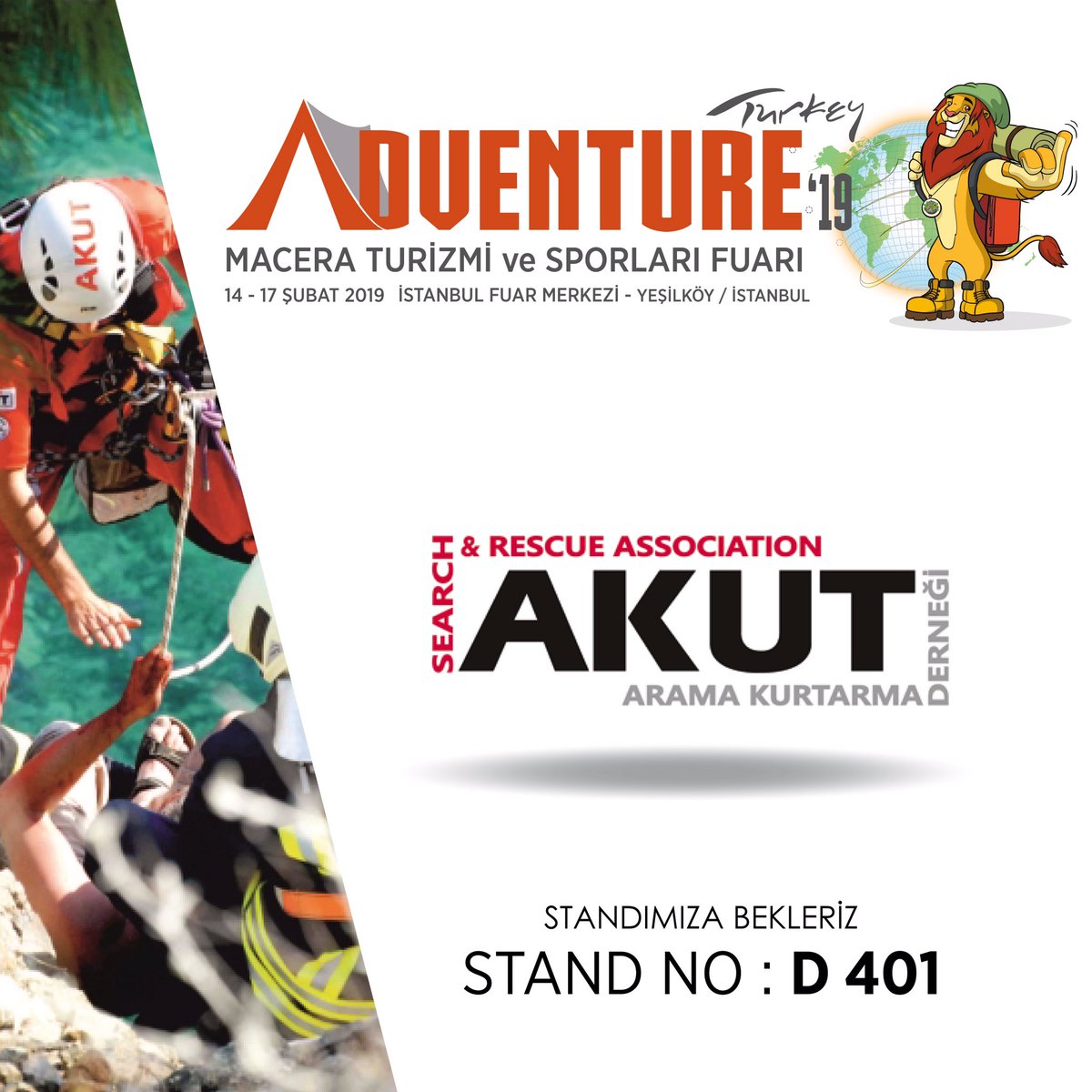 14-17 Şubat tarihlerinde @adventureturkeyexpo fuarında D401 nolu standa olacağız. Herkesi bekleriz.