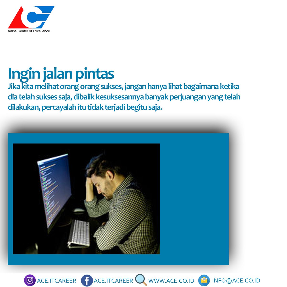 ACE_ITCareer's tweet photo. Halo Sobat ACE, ingin mengembangkan karir menjadi Programmer Professional? nah kamu perlu menghindari 3 sikap ini ketika kamu bekerja, yuk disimak! 

#ace #acehr #quotes #motivation #recruitment #loker #lokerIT #lowonganKerja #vacancy #lokerjakarta #infokerja https://t.co/b9dfYkYKL7