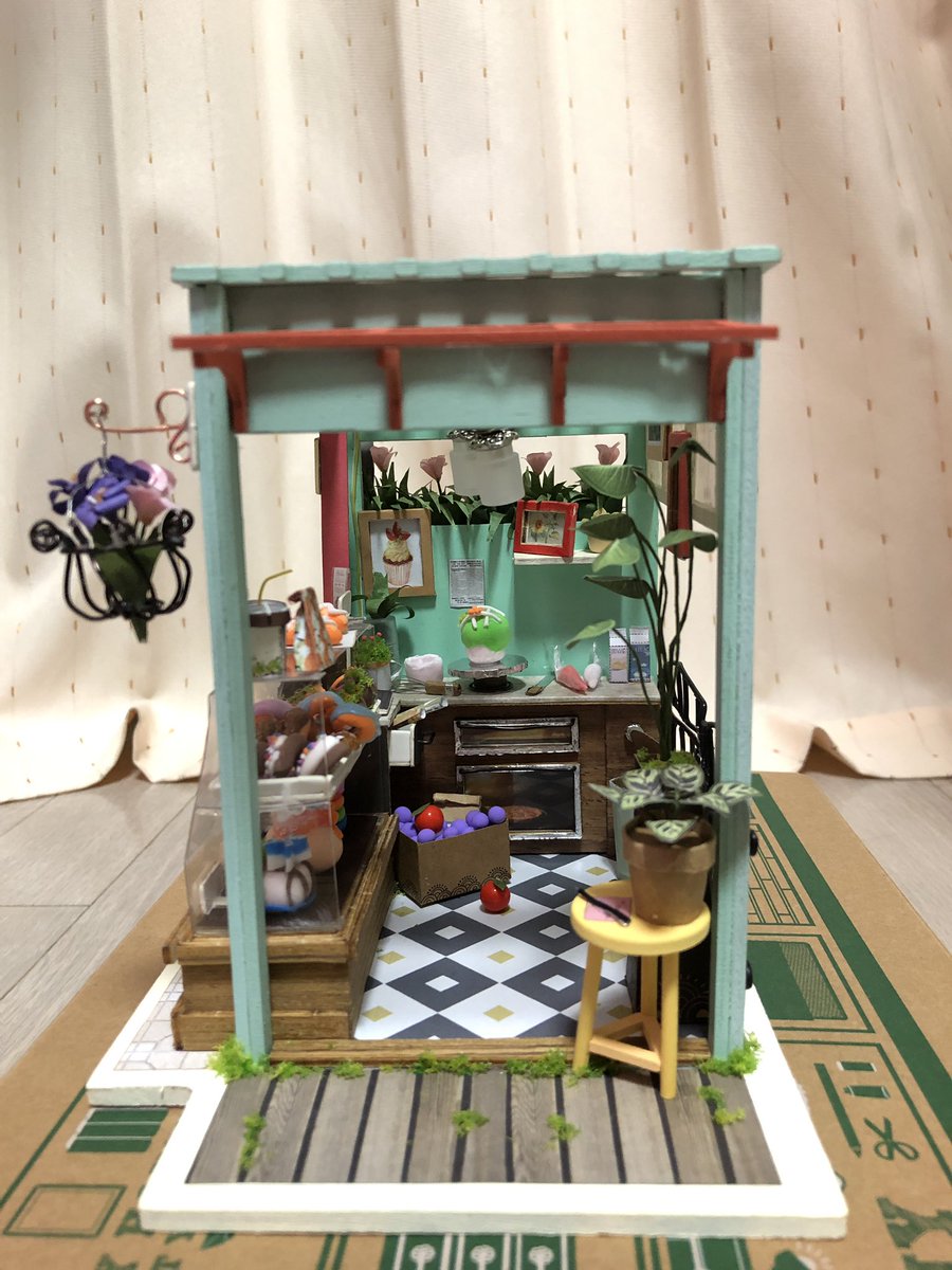 しあわせのダッフィーの国 デザート屋さん 何度も作り直した スイーツたち ロボタイム つくるんです ドールハウス ミニチュアハウス ドーナツ