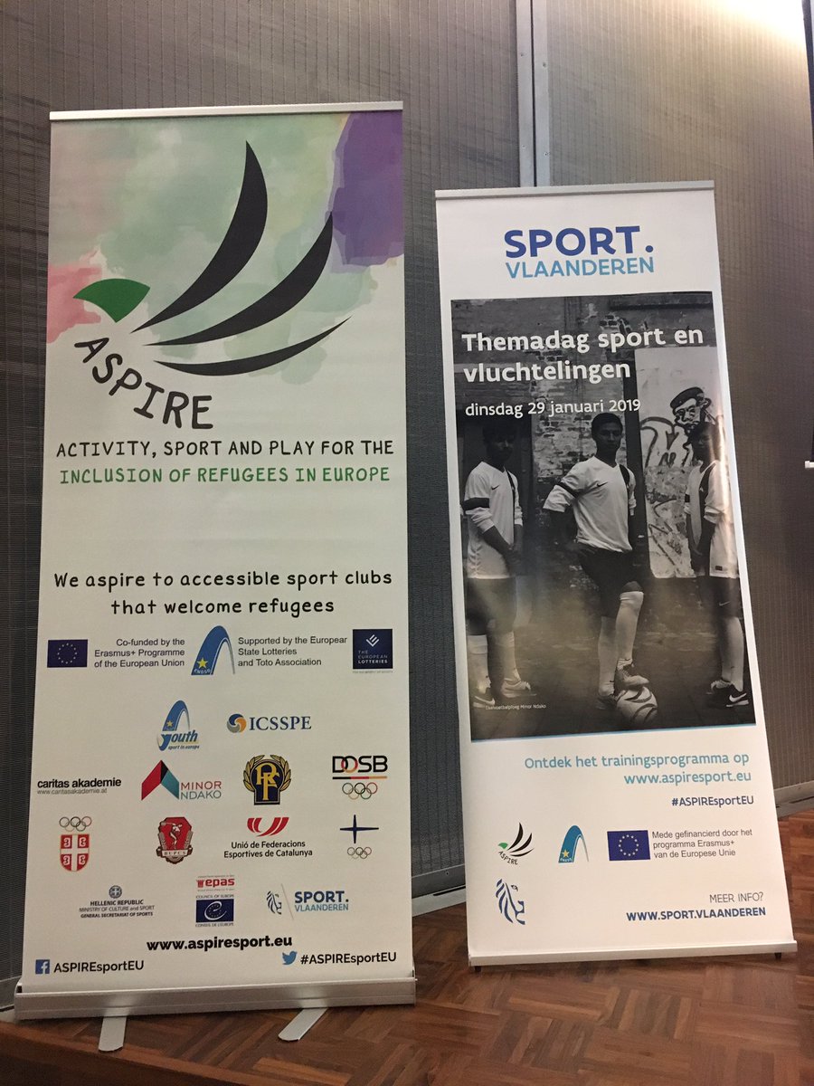 AstridVervaet's tweet photo. Themadag sport en vluchtelingen @KazerneDossin #ASPIREsportEU @SportVlaanderen een trainingsprogramma voor sportorganisaties die hun werking willen opentrekken voor vluchtelingen. sport kan het verschil maken! https://t.co/4MuRJcShtr