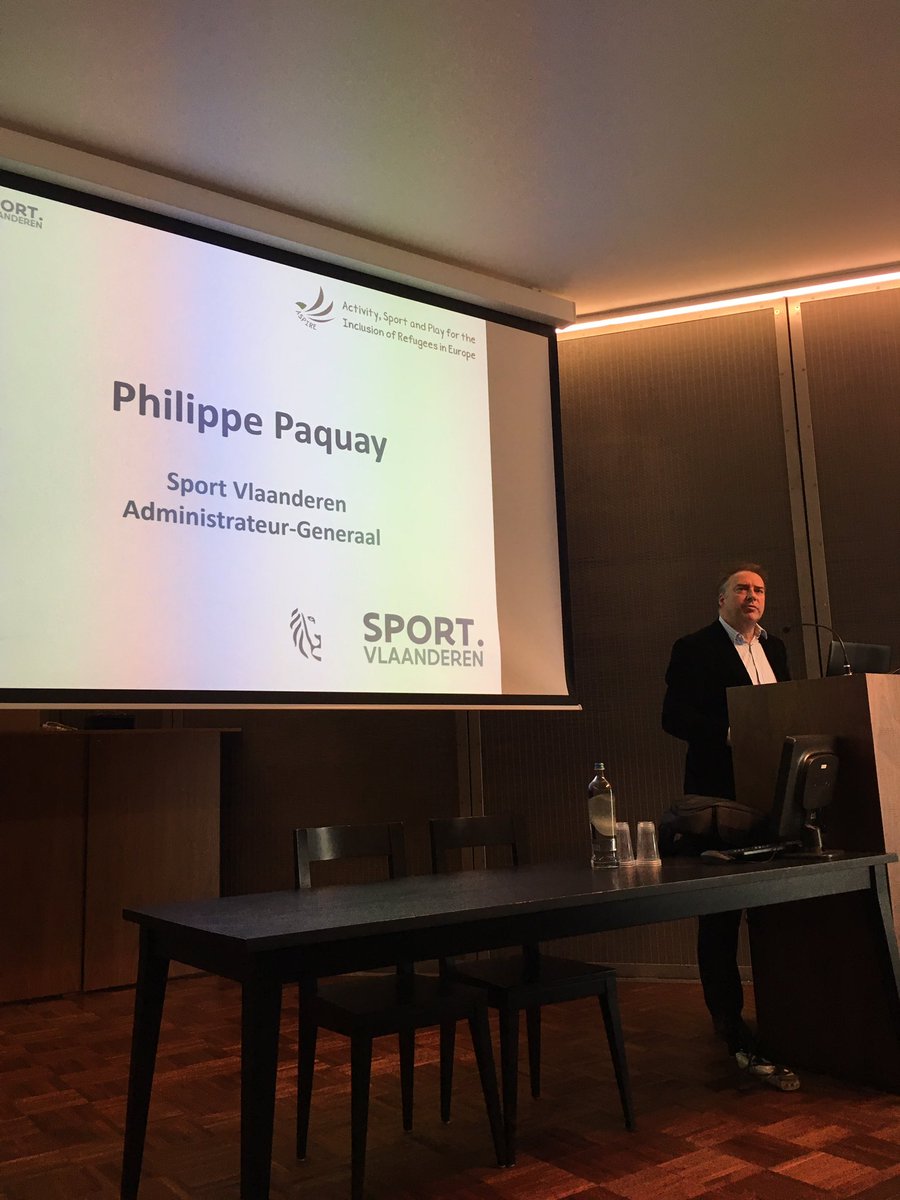 AstridVervaet's tweet photo. Themadag sport en vluchtelingen @KazerneDossin #ASPIREsportEU @SportVlaanderen een trainingsprogramma voor sportorganisaties die hun werking willen opentrekken voor vluchtelingen. sport kan het verschil maken! https://t.co/4MuRJcShtr