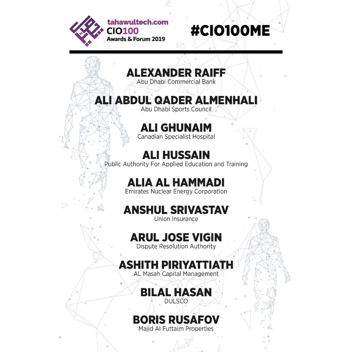 tahawultech's tweet photo. Congratulations to all the winners of CNME and https://t.co/ZjTALiEQQ2’s CIO 100 Awards 2019!
#CIO100ME https://t.co/BohWlQfdZ1
