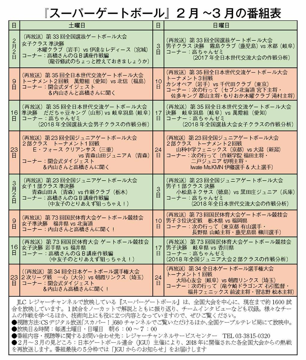 公益財団法人 日本ゲートボール連合 Jlcレジャーチャンネル スーパーゲートボール 2 3月の番組表を掲載しました 詳細はコチラ Jguウェブサイト T Co Nd865kkvwz ゲートボール Gateball Jlc Tv 中友子 龍谷修武 T Co 公益財団法人 日本ゲートボール連合 Jlcレジャーチャンネル スーパーゲートボール 2 3月の番組表を掲載しました 詳細はコチラ Jguウェブサイト T Co Nd865kkvwz ゲートボール Gateball Jlc Tv 中友子 龍谷修武 T Co