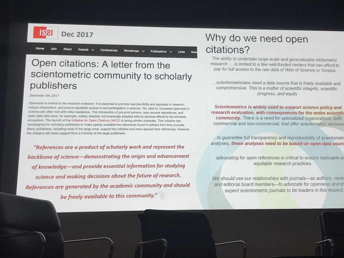 .@catmacOA #lisbib19 Open Science Data #I4OC @i4oc_org ... why don’t all publishers do make this open?