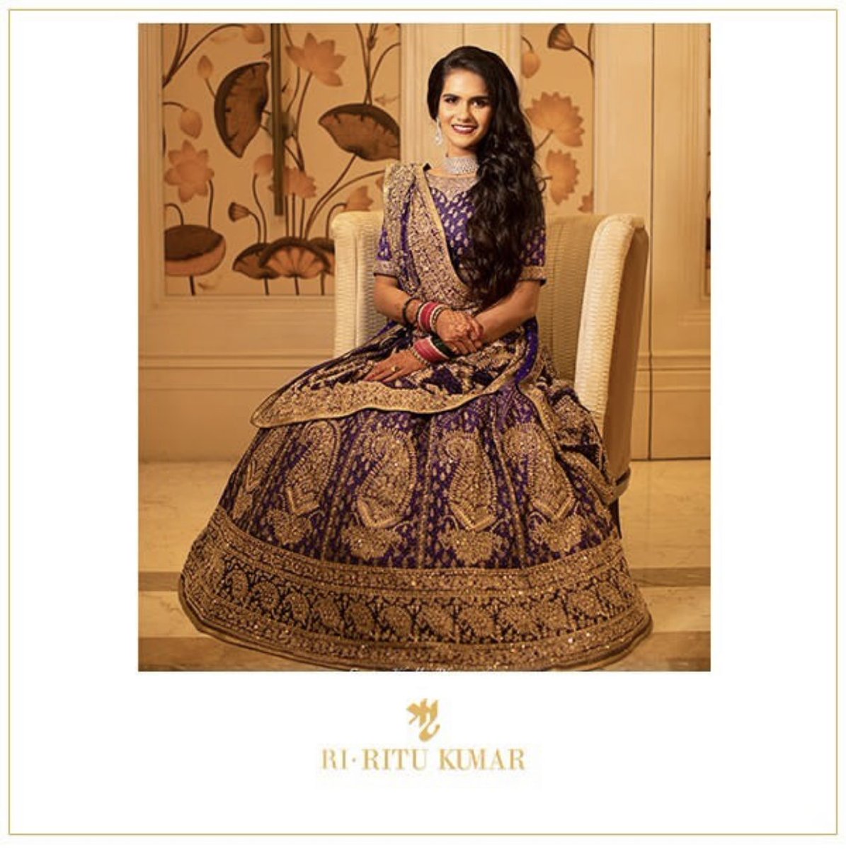 RituKumarHQ's tweet photo. #ARituKumarBride | Kaneeka Sood wears the #RiRituKumar purple zardozi lehenga for her reception | Kaneeka shares, for her Ritu Kumar is evergreen, traditional and classic . https://t.co/4BQ5Y3nIVt