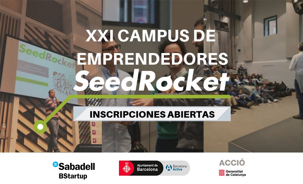 seedrocket's tweet photo. 📢 Lanzamos nuestro XXI Campus de Emprendedores.
📍Esta edición se celebrará en Barcelona, del 20 al 23 de mayo.
🏆3 días de formación gratuita, 1 Investors' Day y hasta 300K€ de inversión. Inscripciones abiertas hasta el 18/03 > https://t.co/LXvgp2j4qu 
Colabora @BStartup https://t.co/ujoVrIgWNa