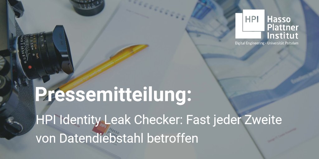 HPI_DE's tweet photo. In den letzten Tagen musste fast jeder zweite #IdentityLeakChecker-Nutzer erfahren, dass seine E-Mail-Adresse in Verbindung mit anderen persönlichen Daten offen zugänglich war. 
Jetzt prüfen, ob ihr auch betroffen seid: https://t.co/olCNa4S08C 
Mehr: https://t.co/sXacbWV4D1 https://t.co/wGUlhlwZc3