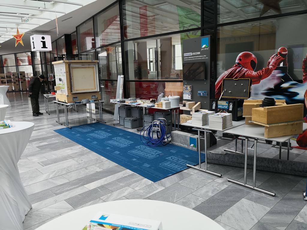 cliomahouse's tweet photo. All set for another "Fachtagung Holzbau" with Harrer in Innsbruck. #proclima #Harrer #CLT #AEROSANA #Solitex https://t.co/uEai7qt7Yi