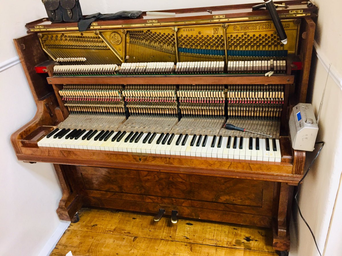 cumbriapiano's tweet photo. All day servicing of this 1901 model IV @Bechstein1853 #piano in the 1838 #Heversham Old School. #Cumbria https://t.co/RXc9LkYr5b