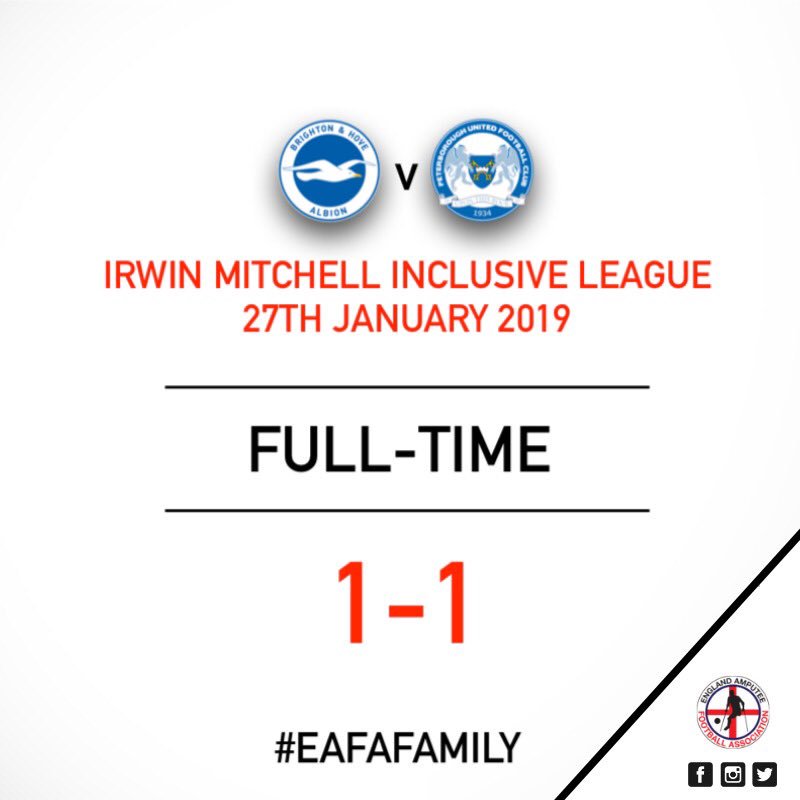 amputeefootball's tweet photo. EAFA @irwinmitchell Inclusive League 🏆

The full time scores from Sunday’s opening #EAFL fixtures in the Southern Division. 👏🏽⚽️

A fantastic start to the season for @AFCCommunity , while both @PUFCAmpFooty &amp; @albioninthecomm picked up their first point. 🔥💪🏽

#EAFAFamily https://t.co/DCdypkWCaG