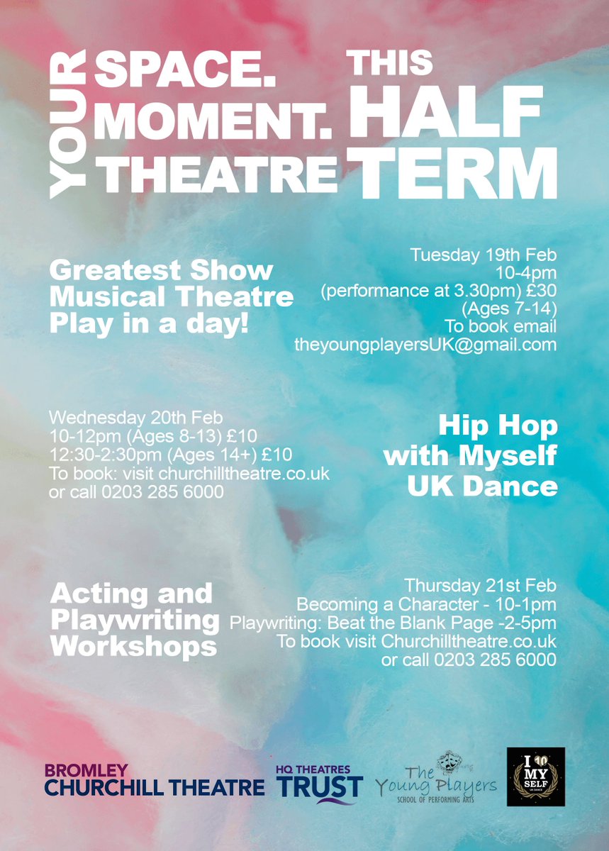 Activites at the #Churchilltheatre this #halfterm!! We have an action packed programme; #acting, #playwriting, #musicaltheatre and #hiphop check our churchilltheatre.co.uk for all the info! <a href="/MyselfDance/">MYSELF UK DANCE</a> @FaceacheAndrew #yourtheatre #beginners #newwriting #youngperformers