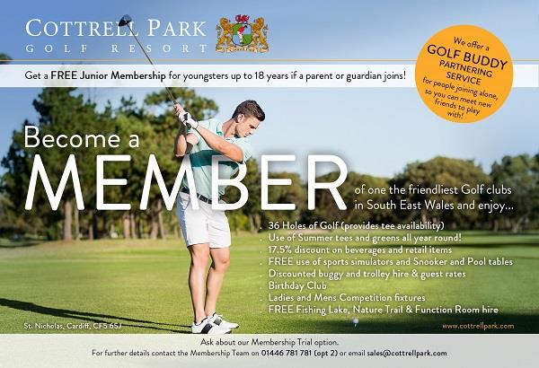 Become a member of Cottrell Park Golf Resort
Two 18-Hole Courses available &amp; a range of benefits including:

⭐ Full Summer Tees/Greens
⭐ FREE use of Sports Simulators
⭐ 17.5 % Discount on Selected Items*

For more info on how to join, please visit our website.