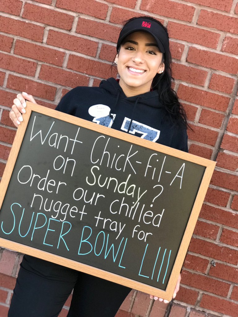 CFAofStCloud's tweet photo. Yes you can have Chick-fil-A on Super Bowl Sunday!! Place an order for a Chilled Nugget Tray and pick up Saturday before the Big Game! 🏈‼️ https://t.co/gAVG3NGwvZ