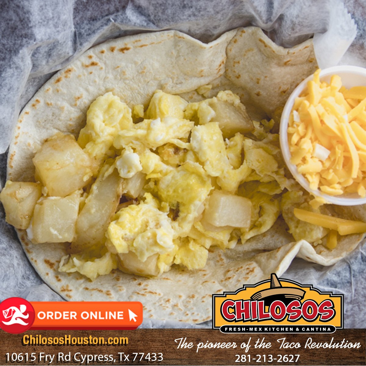 ChilososTacos's tweet photo. We are open today! Stop by for happy hour at #Chilosos! from 4 :00pm to 8 :00pm #happyhour #houston #cypress #chilosos 
📌 10615 Fry Rd Cypress, Tx 77433 
📞 281-213-2627 
Check our menu of today! 👉 https://t.co/eN2HMnf5gH https://t.co/XTCBA8vQdB