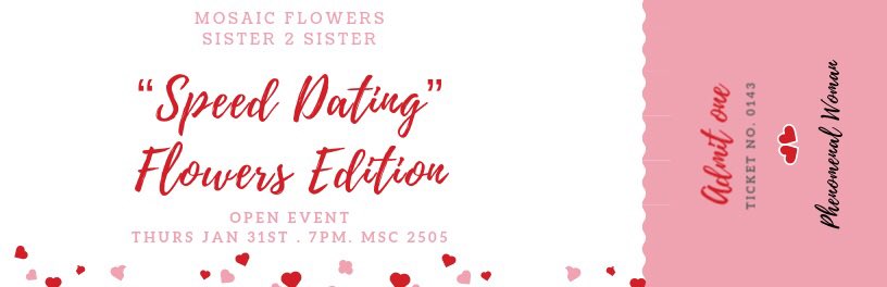 MFlowersTAMU's tweet photo. ShootYourShotForFriendship✨
Thursday Jan 31st MSC 2504! Room Change. See you there 💕 https://t.co/KUzbl7yxGE