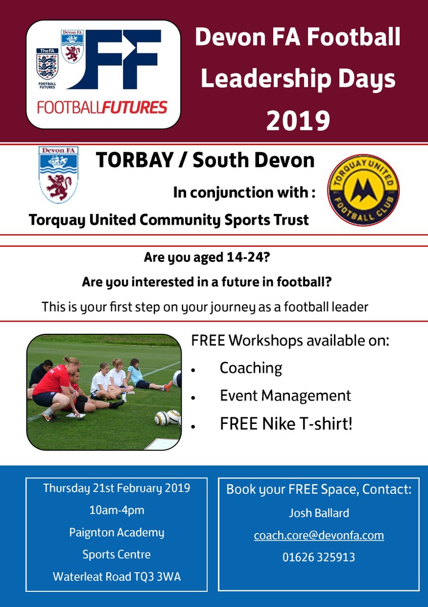 devoncfa's tweet photo. Football Futures Camps 👀

Devon FA are excited to offer Young Football Volunteers in the county aged between 14-25 the opportunity to attend a Devon FA Football Futures Leadership Days for FREE!

Check out the poster below &amp; click the link for more ⬇️🤩

https://t.co/NmFYdyalBD https://t.co/d5nHzRjjFo