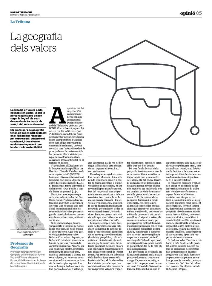 ibangbc's tweet image. Us deixo l'article que avui m'han publicat al Diari de Tarragona. Espero que us agradi i que compartiu les idees! Gràcies!