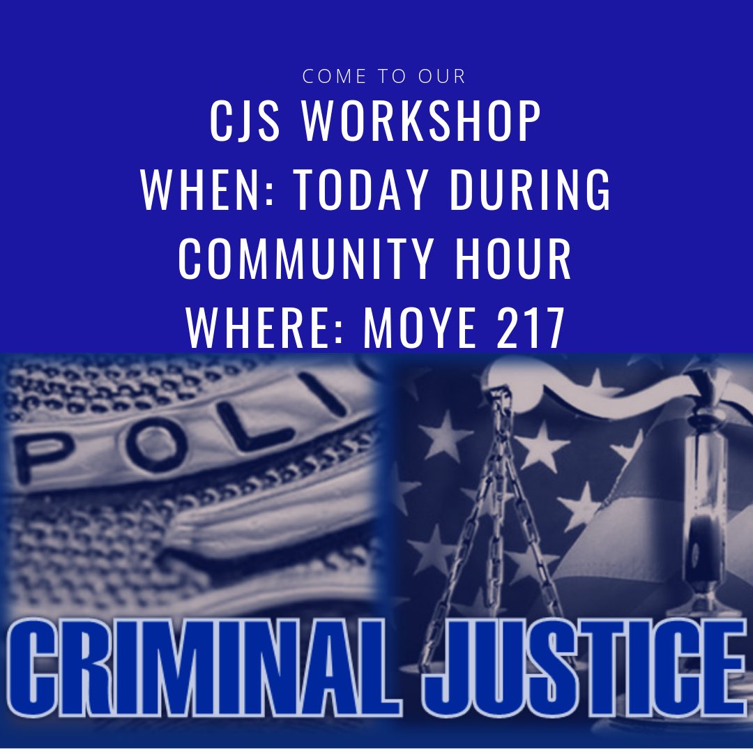 cjsociety1's tweet photo. See y’all in our workshop today!!! It’s during community hour in Moye 217. FREE PIZZA 😁 just bring your own drink #ollucrij #freepizza https://t.co/6iWyJej4AG