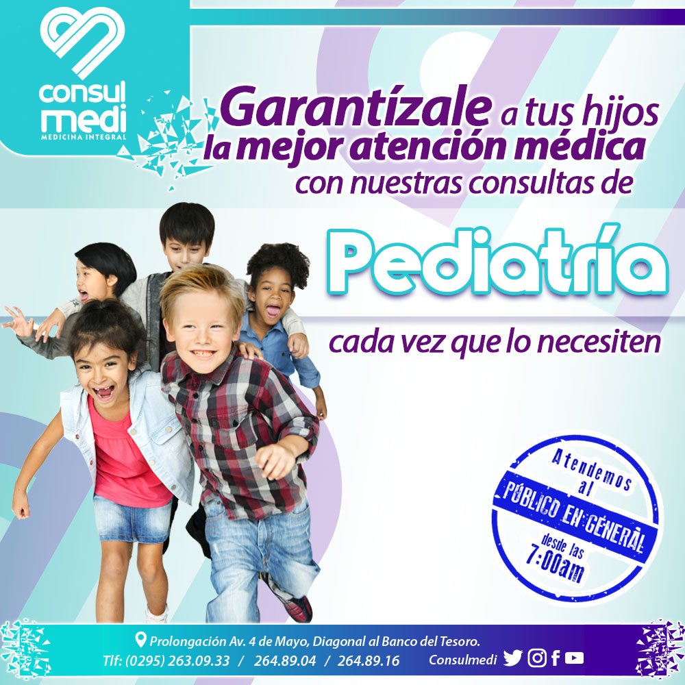 ConsulMedi's tweet photo. Tus hijos merecen la mejor atención médica y contamos con los mejores pediatras de la isla de Margarita.
#ConsultasMedicas
#Oftalmología
#Laboratorio
#RayosX
#Ecografias
#AtencionPrimaria
#AlcuidadodetuSalud
#Consulmedi
#IslaDeMargarita https://t.co/upbXGH1nRY