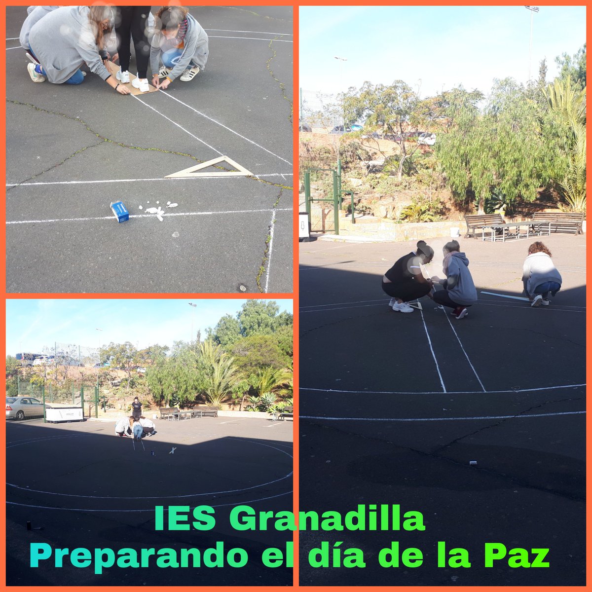 esthertorrglez's tweet photo. Alumnas de Dibujo Artístico preparando el simbolo de la Paz para la celebración del manifiesto. @natecno09 @mmorpenr @miricamblor #IESGranadilla https://t.co/B3E94x81Vg