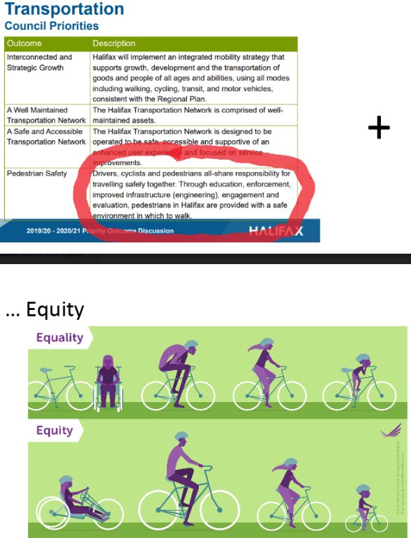 WalknRollHfx's tweet photo. @PlanningCon @dalhousiegps At #shift2019 could we talk about why your #equity theme is not part of the current @hfxgov Transportation Priorities? #6Es https://t.co/bbedQEMRUB