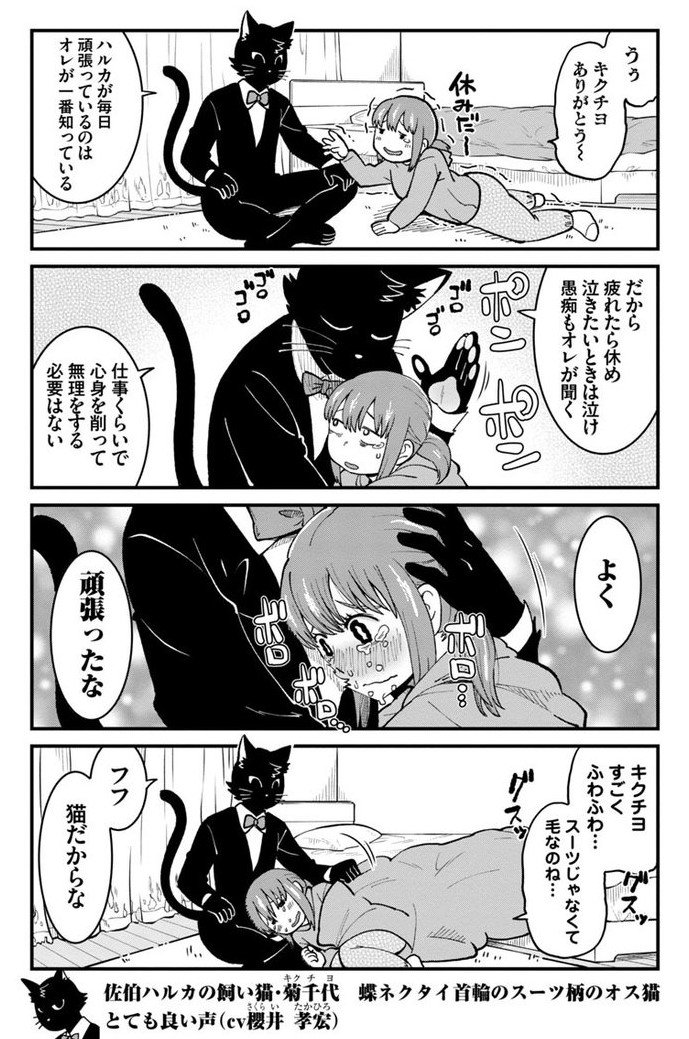 ４５連勤から帰ると飼い猫が人間？になっていた黒猫漫画
#佐伯さん家のブラックキャット
1話目② 