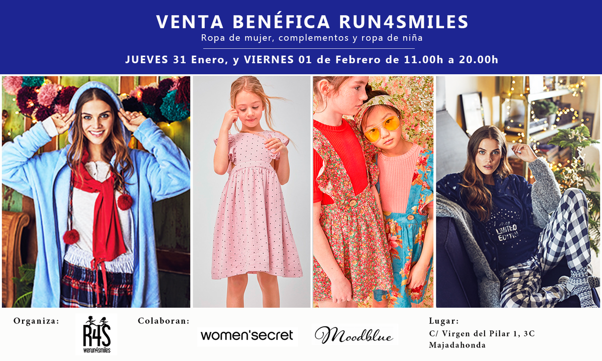 Run4S's tweet image. Esta semana tenemos nuestra VENTA BENÉFICA R4S #MercadilloBenéficoR4S. Tendremos ropa de mujer, complementos, y ropa de niña que os encantará. 

- JUEVES 31 Enero y VIERNES 1 de Febrero
- De 11.00h - 20.00h (Horario ininterrumpido)
- C/ Virgen del Pilar 1, 3C. Majadahonda MADRID