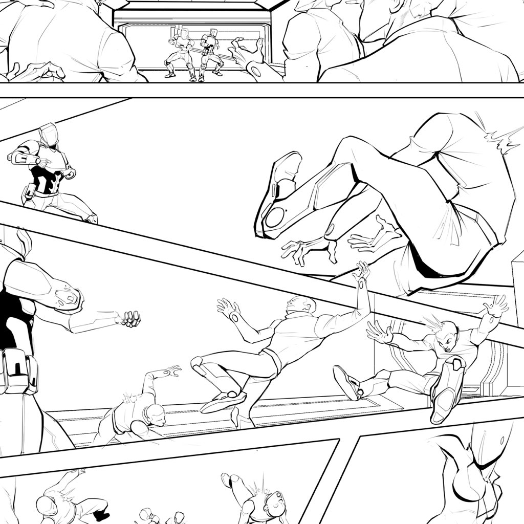 from sketch to final #radiuscomic #comic #scifi #digitalart #makingof #wip