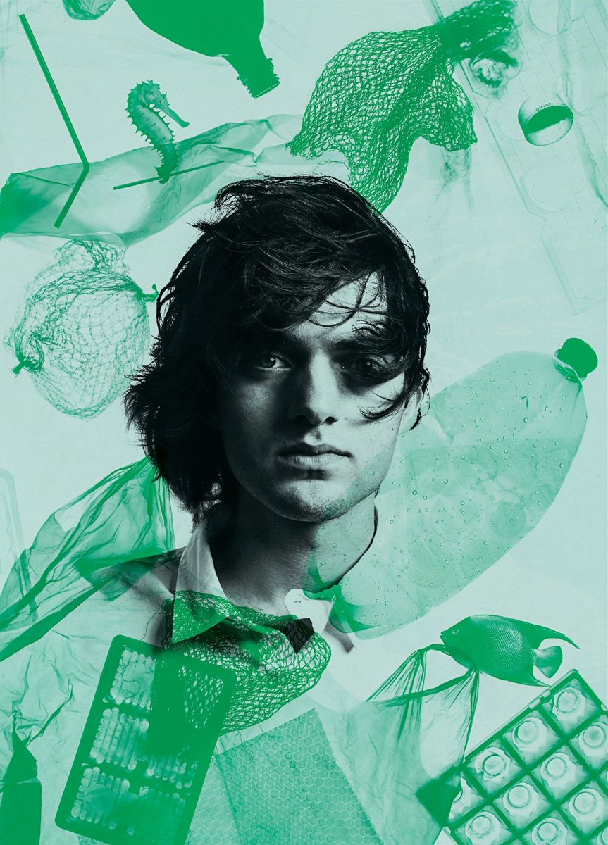 NewYorker's tweet photo. How a twenty-two-year-old Dutch entrepreneur plans to remove nearly two trillion pieces of plastic from the Pacific Ocean: https://t.co/4nEKUu37e3 https://t.co/hz97wprG9p