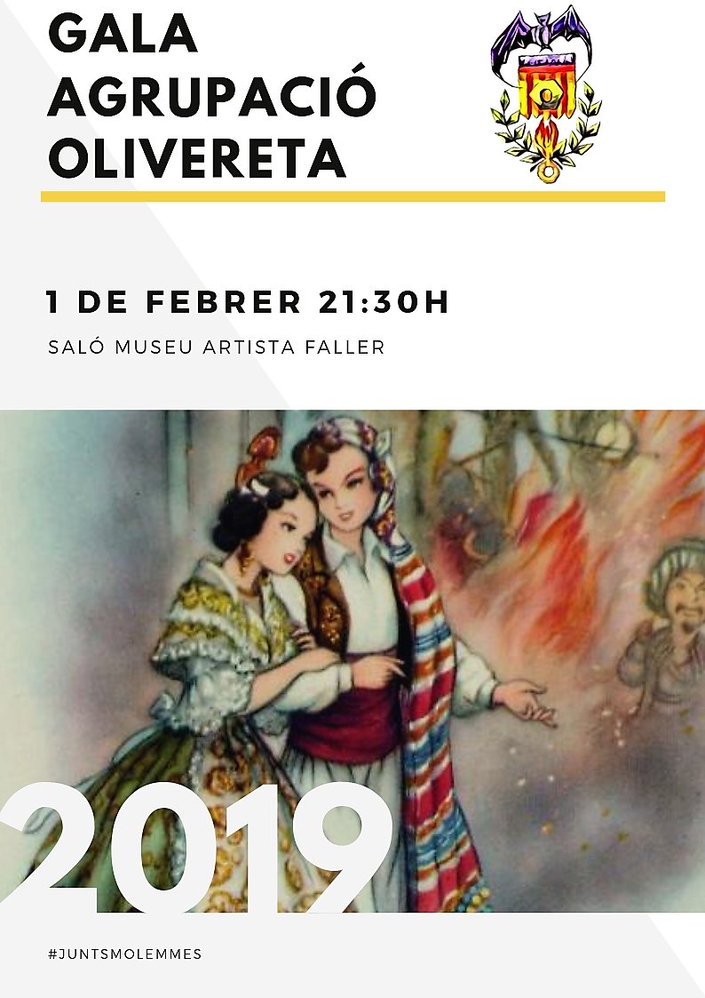 Cartel anunciador de la Gala de la Agrupación Olivereta