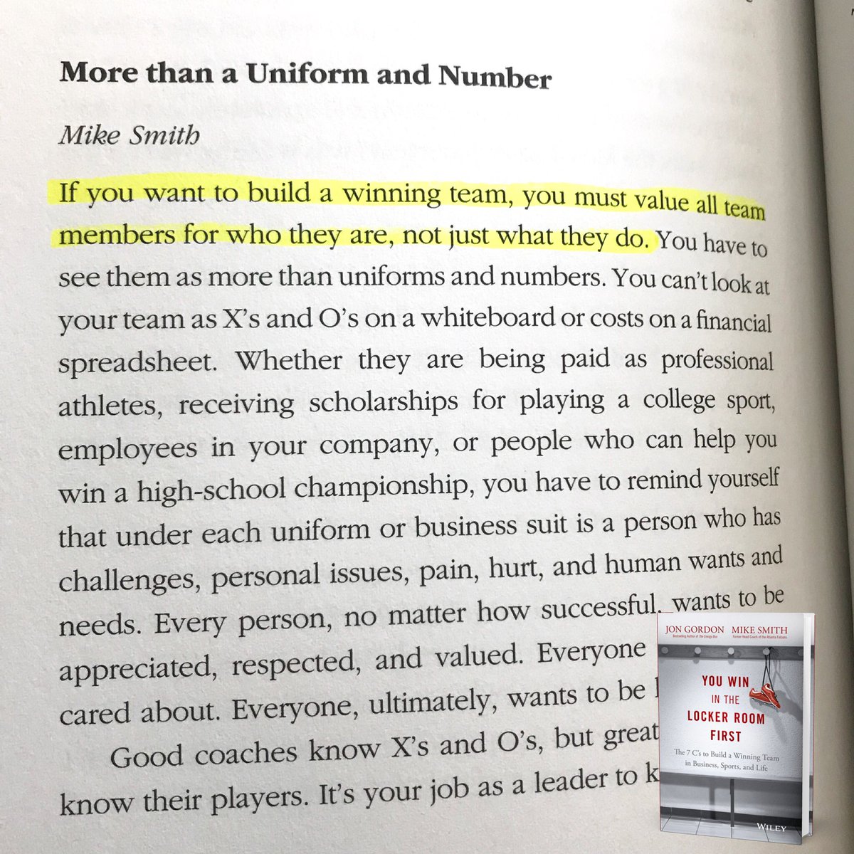 JonGordon11's tweet photo. If you want to build a winning team, you must value all team members for who they are, not just what they do. 

Every person, no matter how successful, wants to be appreciated, respected, and valued. Everyone wants to feel cared about. Everyone, ultimately, wants to be loved. https://t.co/EdwZIRYRr1
