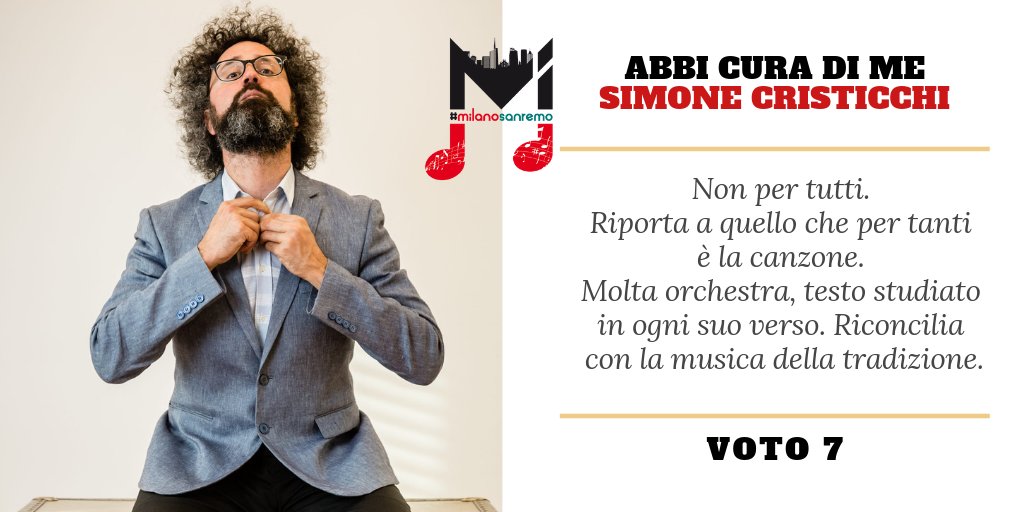MiTomorrow's tweet photo. Parte il countdown per #sanremo2019 #meno7
Ecco come @c_pradelli ha valutato il brano di @scristicchi #Abbicuradime ascoltato in anteprima per noi
Da lunedì 4 febbraio non perdere lo speciale #MilanoSanremo sulle pagine del quotidiano di #Milano #MiTomorrow https://t.co/hNkJ6QF14E