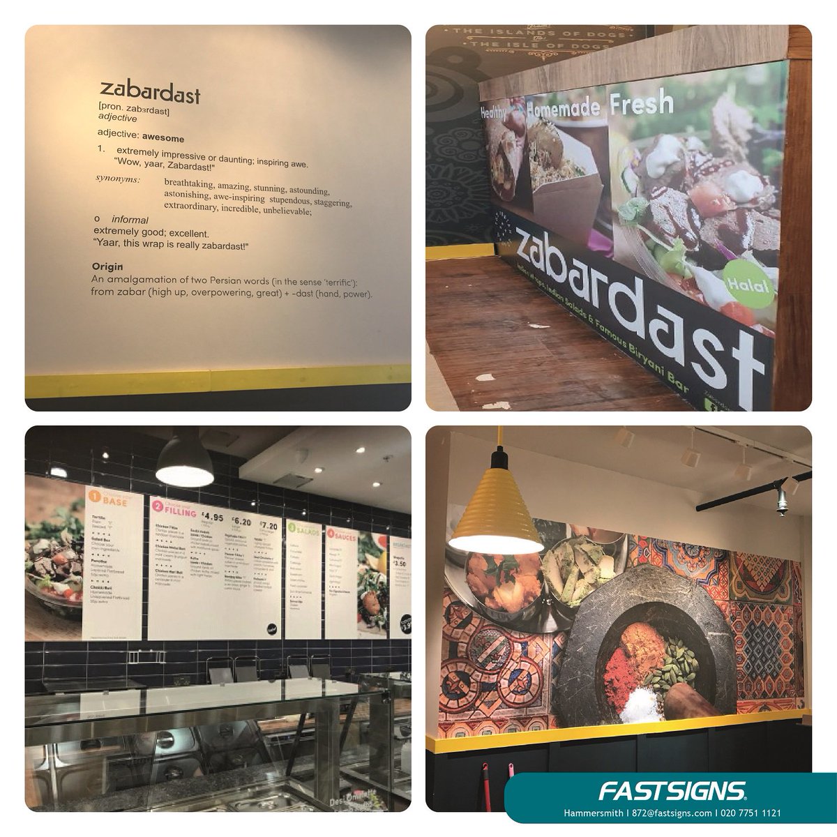 Fastsigns872's tweet photo. We are taking a look at real-life scenarios of how @Zabardastwraps used signage in their INTERIOR to complete the customer experience. For more interior examples, visit our website: https://t.co/iOSZoiN5SG
#InteriorSigns #InformationSigns #FASTSIGNS https://t.co/sPeujVPILH