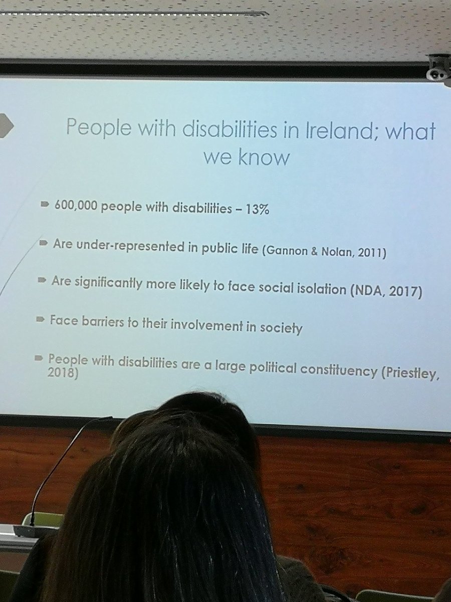 'Disabled people are a large political constituency!' #activateyourvoice Listening to @RathVivian who is also a @ILMIreland member 
about political participation for disabled people!