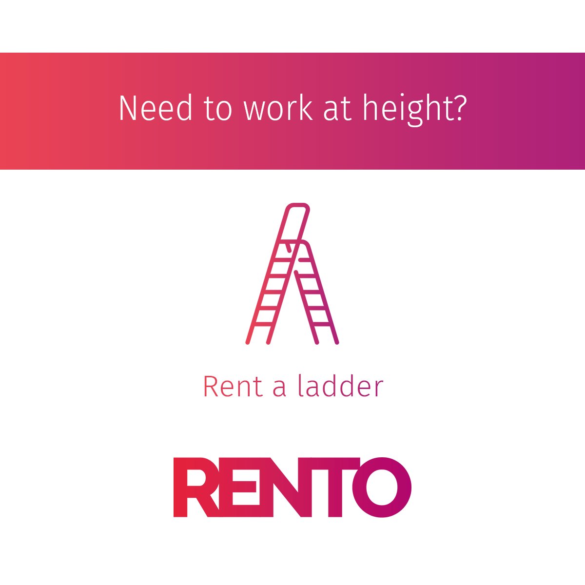 ⚡️⚡️ Why buy a ladder for a days work? Save money with RENTO! 📲  

 👉 rento-app.io    

#Rento #App #RentoApp #Blockchain #Sharing #sharingeconomy
