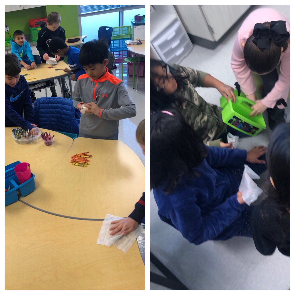 OurLittleClass's tweet photo. Who wants to get sick? Not this class! We spent a few minutes this morning #synergizing to ensure our classroom was free of germs and ready for us to learn. #togetherisbetter #conditproud https://t.co/XYCF3MUjUf