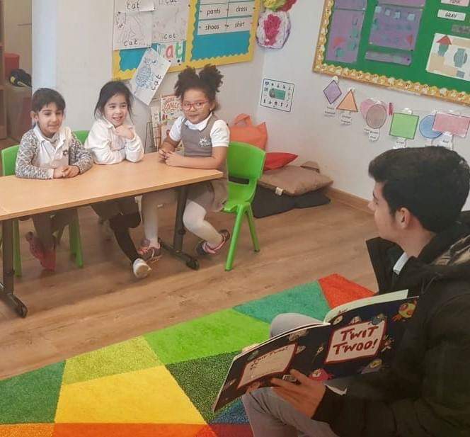 CSBucharest's tweet photo. As a part of CSB Book Week, the Kindergarten hosted some very special visitors from “the Big School” today! Thank you to the High School students who acted as guest readers today and promoted reading to our littlest learners! #CSBBookWeek #CSBextracurricular #CSBHS #CSBKG #CSB https://t.co/U9LnzAhBuC