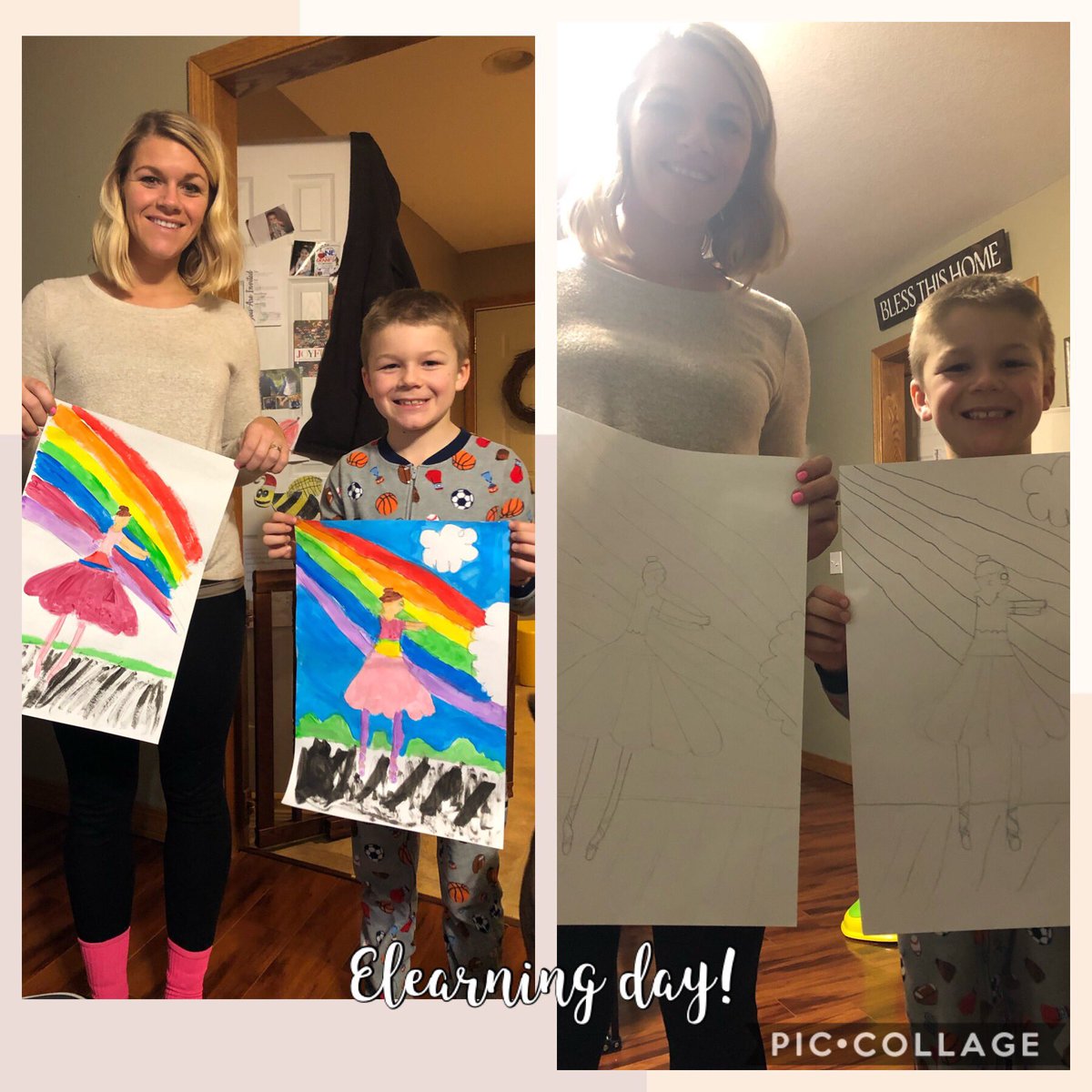 EmilyPolakovic's tweet photo. Elearning at its best! I took part of Harpers art elearning last night. He said “I’m so happy you painted too” ❤️❤️ If anyone needs my autograph, I’ll be home 😂💁🏼♀️ #gkbnolimits #elearningrocks https://t.co/I64iAFELkC