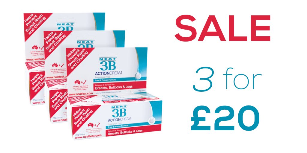 the_AandD_co's tweet photo. Our Multi-Buy Savings continue this weekend, and include this fantastic Neat 3B product.....tried and tested formula to help prevent sweat rash and chafing.
Visit our website for more details....#avanorhealthcare #theantiperspirantanddeodorantcompany #neat3b #sweatrash #chaffing https://t.co/tefNfMULlt
