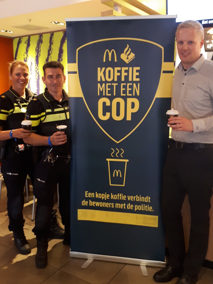 Morgen bent u tussen 14:30 en 15:30 uur weer van harte welkom bij de <a href="/McDonalds/">McDonald's</a> in het Stadshart. Hier kunt u onder het genot van een kopje koffie een melding doen of om advies vragen. #coffeewithacop