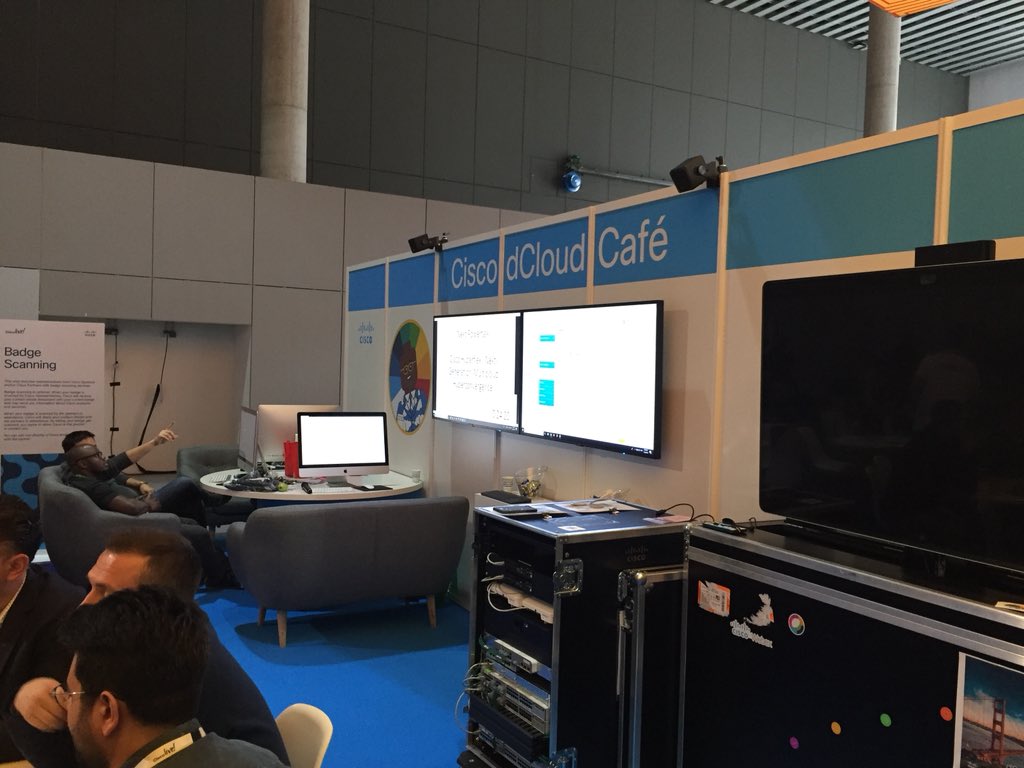 e_pafitis's tweet image. Pit-stop at the @CiscoDCloud booth with the #LogicomCisco team, talking all things demo & #LogicomDemoCafe with @ARobotti & the famous @dCloudSteve !